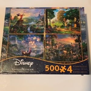 Thomas Kincaid Disney 4 Pack Puzzle Set